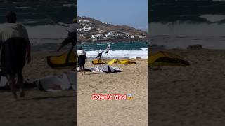 Kitesurfing in 120kmh wind 😱 Flying crazy high with a Kite 🤯 andreaprincipi04 [upl. by Gerson]