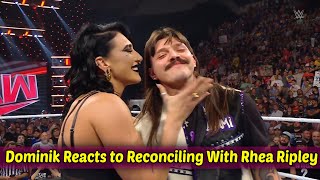 Dominik Mysterio Reacts to Reconciling With Rhea Ripley After WWE Raw [upl. by Tezile]