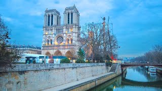 A Paris Walk at Dawn French City Streets Awaken incl Louvre Museum amp NotreDame 🇫🇷 4K [upl. by Yecart]