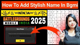 how to add style name in bgmi  bgmi me stylish name kaise likhe [upl. by Binnie]