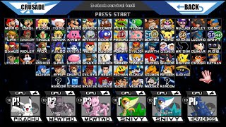 Super Smash Bros Crusade v095  Battle 314 Parcharisu vs SL vs Mew vs Snivy vs Oshawott vs HC [upl. by Nwotna]