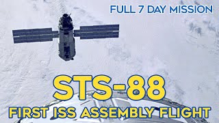 STS88 First ISS Assembly Mission  Full Mission HD Shuttle Zarya Space Station AI upscale [upl. by Brice]