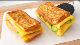 3 ways to make one pan egg toast 5 minutes quick breakfast Easy Delicious and Healthy [upl. by Adnalahs]