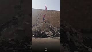 Flag of Artsakh raised in the heart of Armenian Quarter [upl. by Joselyn]