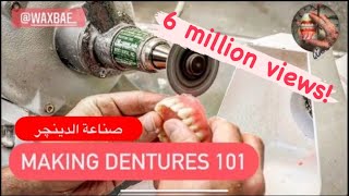 MAKING FULL UPPER DENTURE FROM START TO FINISH waxbae makingdentures denture [upl. by Ailsun]