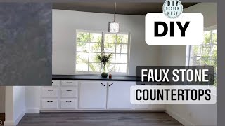 FAUX SOAPSTONE MARBLE COUNTER EASY TUTORIAL [upl. by Marius]