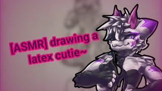 ASMR drawing a latex cutie You my drone 💜 [upl. by Solorac]