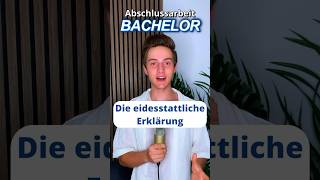 Die eidesstattliche Erklärung deiner Bachelorthesis student studium bachelorarbeit [upl. by Neehsar186]