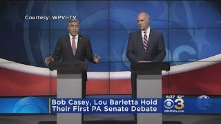 Sen Casey Congressman Barletta Square Off In First Debate [upl. by Acinomed]