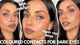 Best Natural Coloured Contacts for Dark Brown Eyes I Have EVER Tried  DESIO LENS [upl. by Ednalrim]