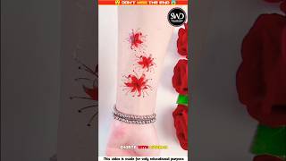 Three red flower tattoo art🎨 sticker newsong remix song music shorts dhemedheme [upl. by Repsac]