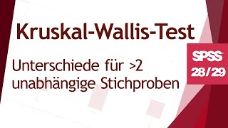 KruskalWallisTest in SPSS rechnen und interpretieren SPSS 2829 [upl. by Angelica]