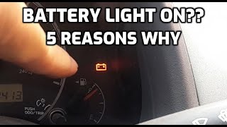 BATTERY LIGHT SHOWING UP ON THE DASHBOARD 5 POSSIBLE CAUSES [upl. by Aleydis]