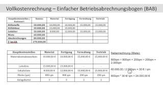 Einfacher Betriebsabrechnungsbogen BAB Berechnung Schlüssel Verteilung Kosten FOS  BOS [upl. by Einhapets]