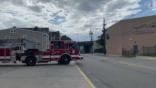 Passaic NJ Fire Department Tiller Ladder 2 responding 82224 [upl. by Othella]