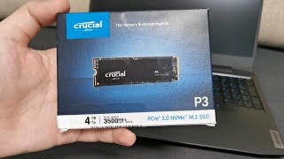 4TB Crucial P3 PCIe 30 NVMe M2 SSD  unboxing install and test [upl. by Yvette67]