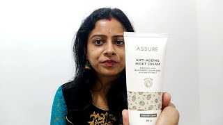 Assure Anti Ageing Night Cream Review in Hindi Benefits amp Uses With Demo [upl. by Ruzich]