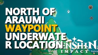 North of Araumi Waypoint Underwater Location Genshin Impact [upl. by Vas]