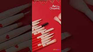 Ready for Christmas 🎄✨ Celebrate the season with docolor Period Red Makeup Brush Set🎁💄 [upl. by Drawde]