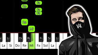 Faded  Alan Walker  TUTORIAL para Piano con Notas  Facil  Easy [upl. by Dier]