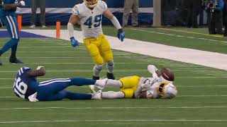 Derwin James HEATED after getting ejected  alternate angle of the hit [upl. by Enovi]