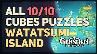 All 10 Cubes Puzzles Watatsumi Island Genshin Impact [upl. by Wicks]