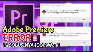 Mengatasi ERROR saat Adobe Premiere Dijalankan [upl. by Trab]