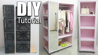 DIY MultiPurpose Wardrobe Using Fruit Baskets and Cardtoon [upl. by Primo]