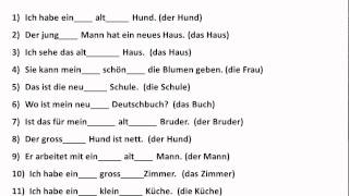 Practice with Adjective Endings in German  wwwgermanforspaldingorg [upl. by Mortie]