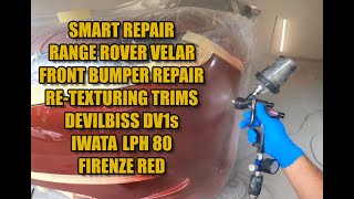 Smart repair Range Rover Velar retexturing plastic front bumper respray [upl. by Ogu]