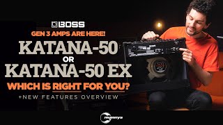 COMPARED Boss GEN 3 Katana50 amp Katana50 EX also WOW The new Pushed Amp is really good [upl. by Rdnaskela]