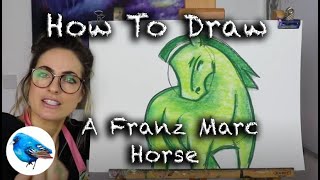 Learn how to draw A FRANZ MARC HORSE USING YOUR EMOTIONS STEP BY STEP GUIDE Age 5 [upl. by Jonme]