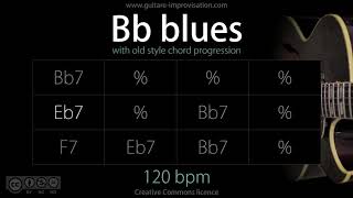 Bb Blues  old chord progression JazzSwing feel 120 bpm  Backing Track [upl. by Adnarym]