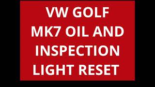 Volkswagen Golf mk7 kasowanie oleju i inspekcji HOW TO RESET OIL AND INSPECTION [upl. by Nodarb]