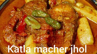 কাতলা মাছের রেসিপি।katla macher recipe।katla macher jhol bengali। bengali fish curry [upl. by Esetal]