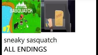 ALL ENDINGS IN SNEAKY SASQUATCH [upl. by Obala549]