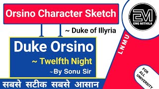 Duke Orsino Character Sketch  Duke of Illyria  Twelfth Night  engmithila lnmu alluniversity [upl. by Ahseihs]