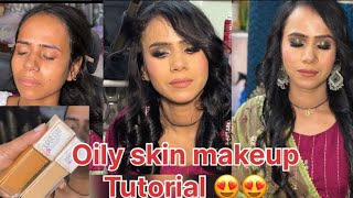 oily skin makeup tutorial for beginners summer makeup long lasting बेस मेकअप कैसे करते है ll [upl. by Cioffred]