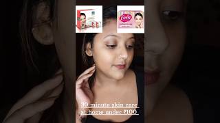 Monthly skin care at home under100 facial skincare facialforglowingskin facial bleach freshskin [upl. by Rebmak964]