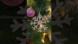 Diy Glitter Snow Flakes Ornaments Christmas Tree 🎄❄️ diy craft christmas decor snow shorts [upl. by Lleznov]