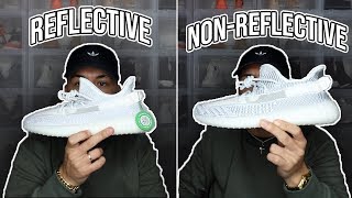 ADIDAS YEEZY BOOST 350 V2 quotSTATICquot REFLECTIVE VS NONREFECTIVE [upl. by Bensky]