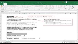 WEIBULLDIST FUNCTION STATISTICAL IN EXCEL 310 [upl. by Hurley]