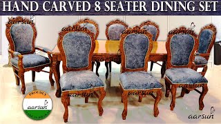 YT288 Traditional Dining Set 8 Seater Hand Carved Top Furniture Collection Aarsun [upl. by Elspet]