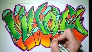 Drawing Graffiti on paper  Maonz [upl. by Noni988]