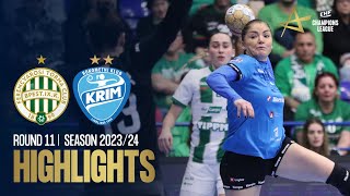 FTCRail Cargo Hungaria vs Krim Mercator Ljubljana  Round 11  EHF Champions League Women 202324 [upl. by Ednargel]