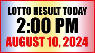 Lotto Result Today 2pm August 10 2024 Swertres Ez2 Pcso [upl. by Kristel975]