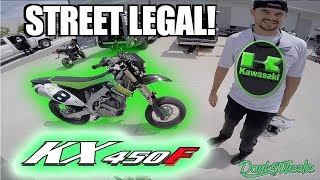 2014 Kawasaki KX450f Supermoto Test Ride  Street Legal [upl. by Felipe]