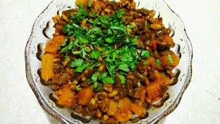 ચોળી બટાટા રીંગણ નું મીક્સ શાક  Green Chawli Beans recipe [upl. by Aisitel]