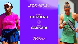 Sloane Stephens vs Maria Sakkari  2024 Madrid Round 3  WTA Match Highlights [upl. by Benkley]