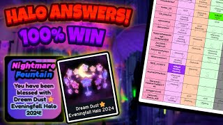 HOW TO WIN THE NEW HALO HALO ANSWERS FOR DREAM DUST ⭐ EVENINGFALL HALO 2024 🏰 ROYALE HIGH HALOS [upl. by Ydnas]